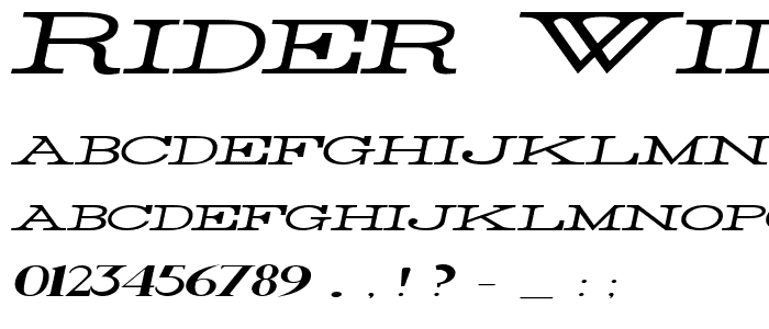 Rider Widest Ultra-expanded Light Italic font